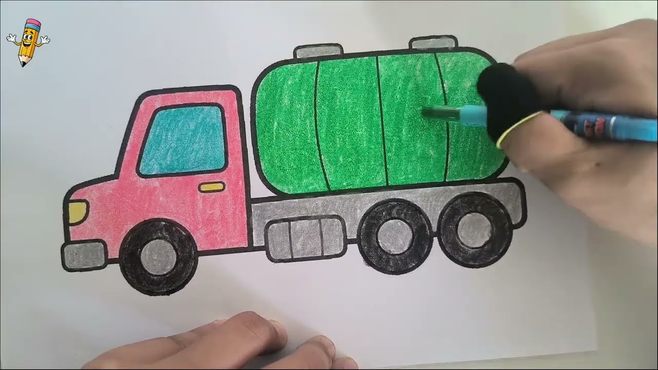 Tô Màu Xe Bồn | How to Color A Tanker Truck | Bé Tô Màu #138