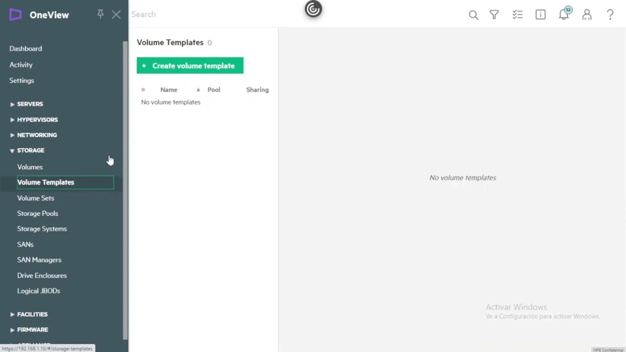 Almacenamiento en HPE OneView