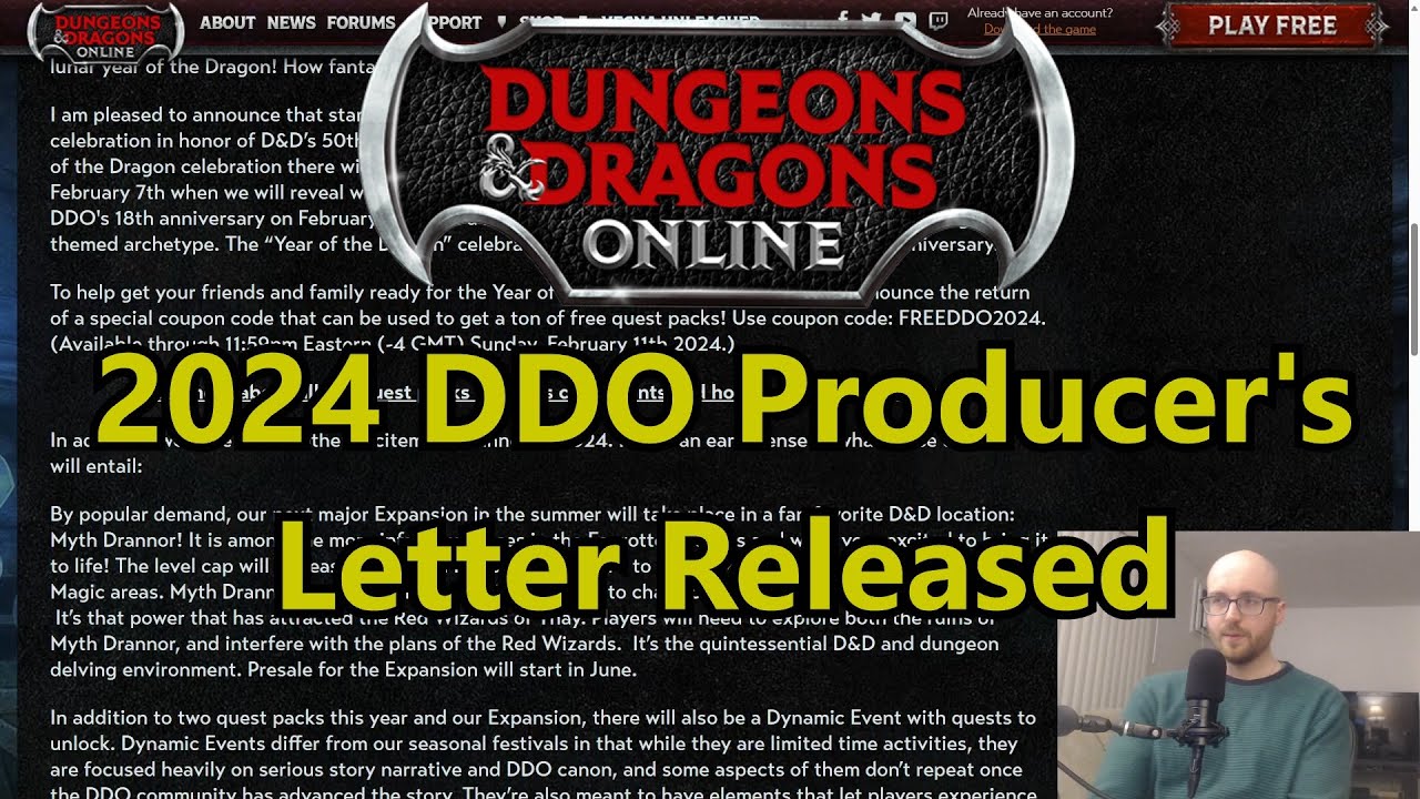 2024 DDO Producer's Letter Released - Free Code Returns, Myth Drannor, Dragon Archetype and more