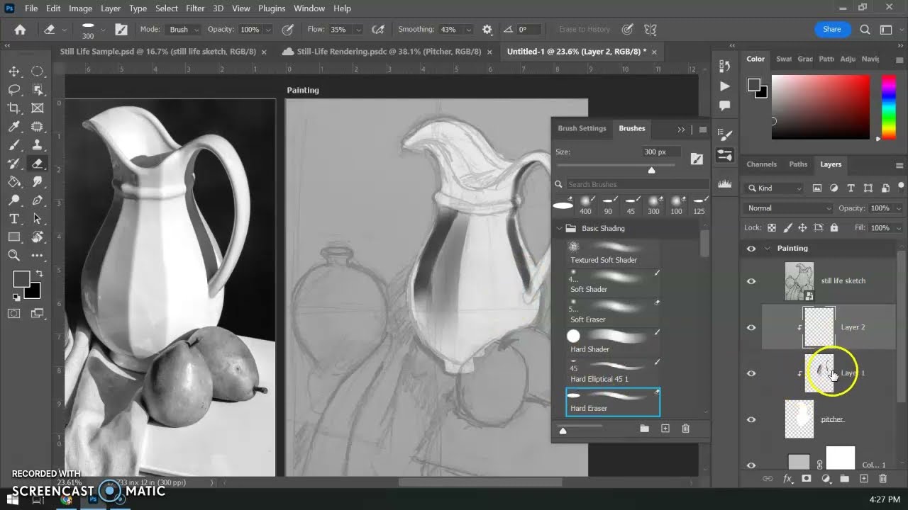 Still Life Starting to Shade