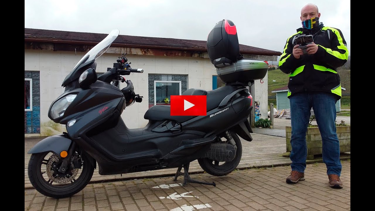 Burgman 650 y DJI Mini 2 Nos vamos a la Playa