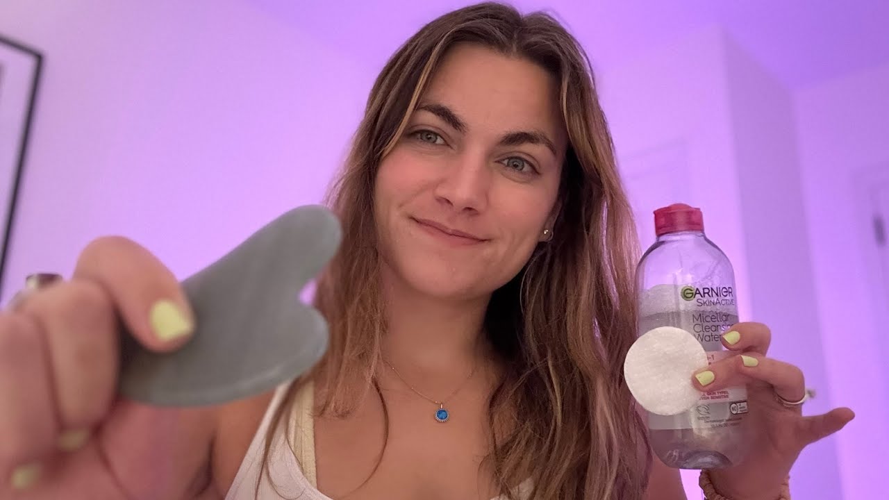 ASMR for sleep 😴 getting you ready for bed 🛏️ skincare, massage, worry removal 