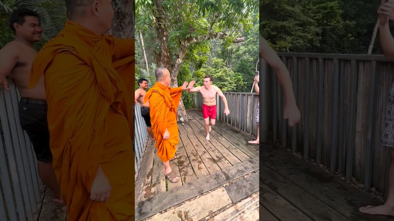 This Jump is For the Buddha 🤣🙏#buddha #jump #travel #laos #funny