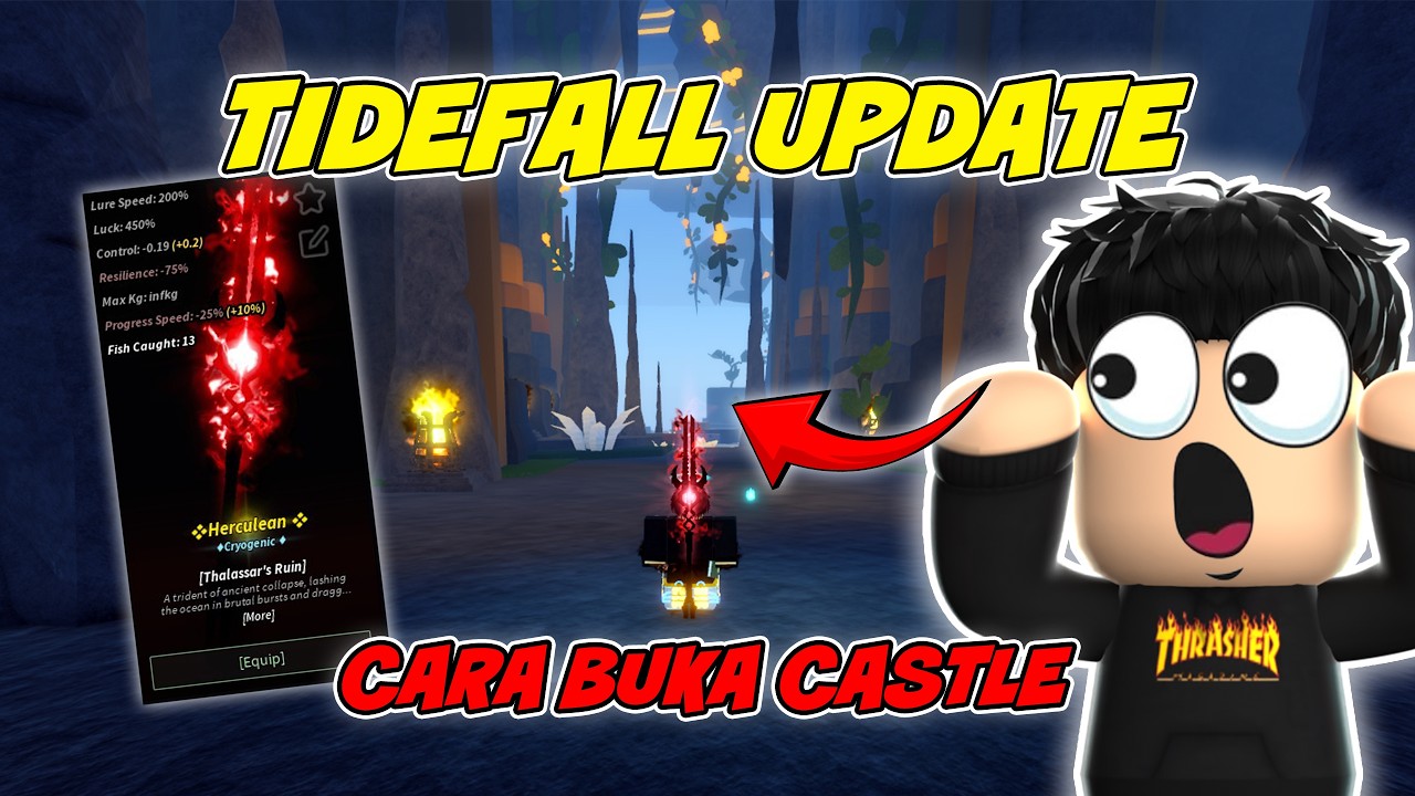 CARA BUKA INNER TIDEFALL CASTLE & Lokasi Thalassar's Ruin Rod (Tutorial Roblox Fisch)
