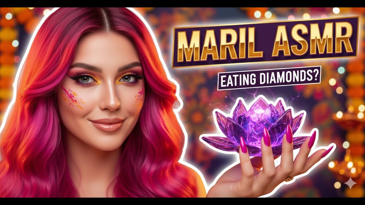EATING CRYSTAL FLOWERS? 💎 Surreal Indian Festive ASMR (Extreme Close-Up)
