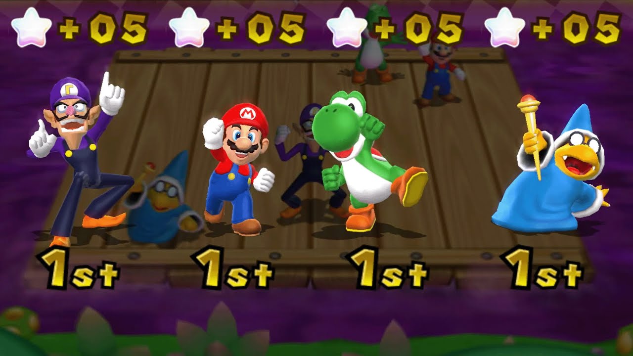 Mario Party 9 - Waluigi vs Mario vs Yoshi vs Magikoopa - Magma Mine
