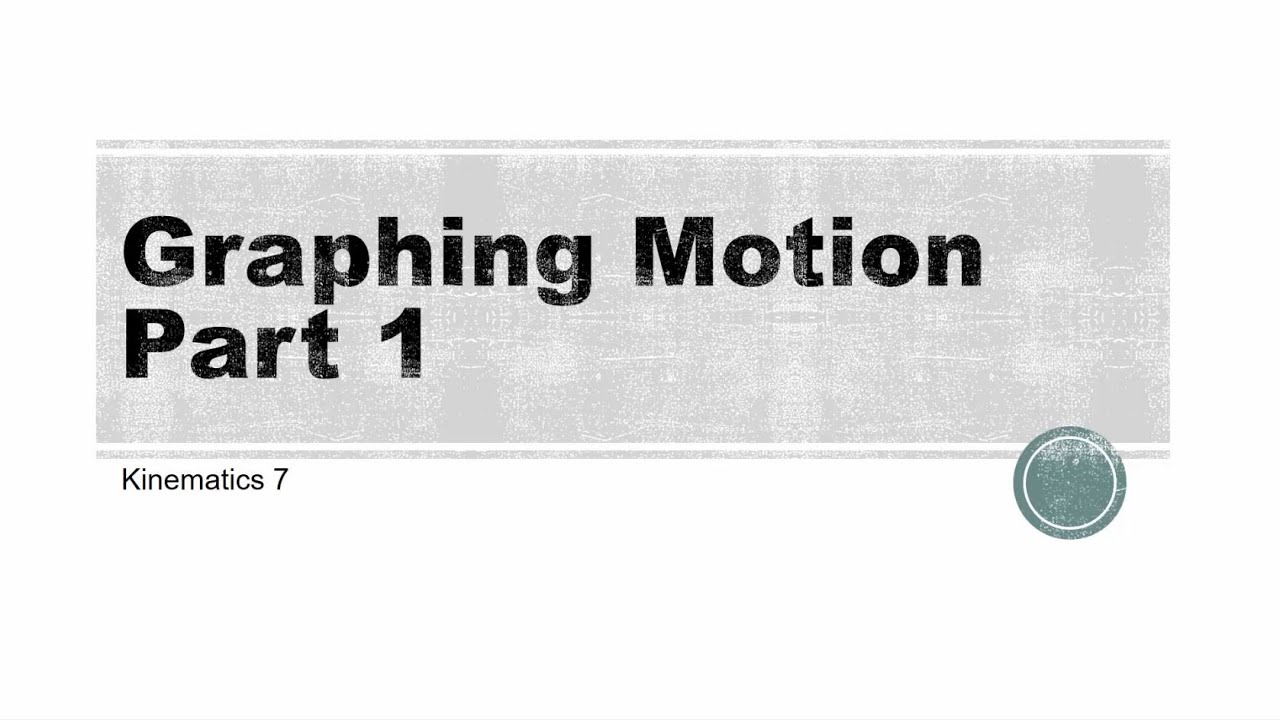 Kinematics 7: Graphing Motion Part 1