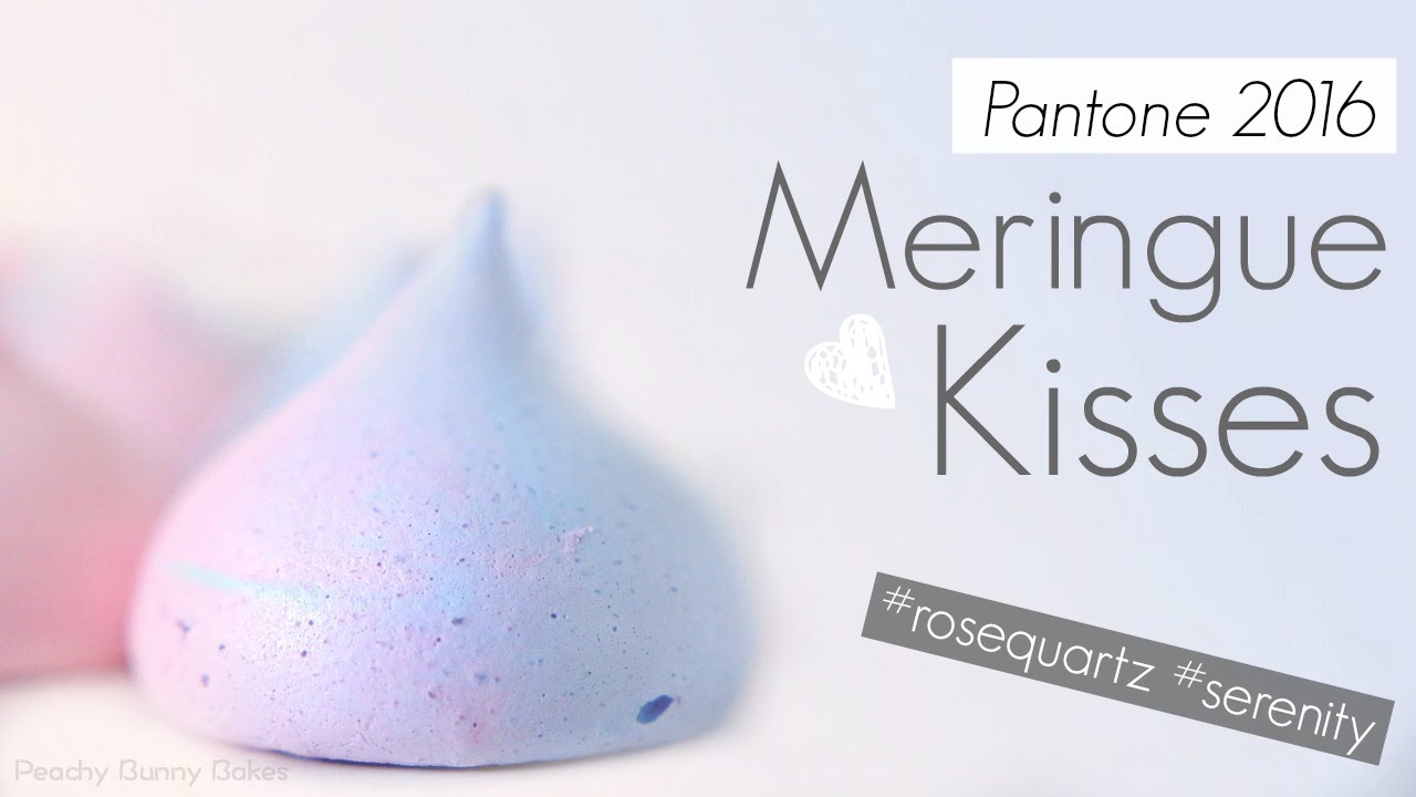 Meringue Kisses in Pantone 2016 Colours - Serenity & Rose Quartz | Peachy Bunny Bakes