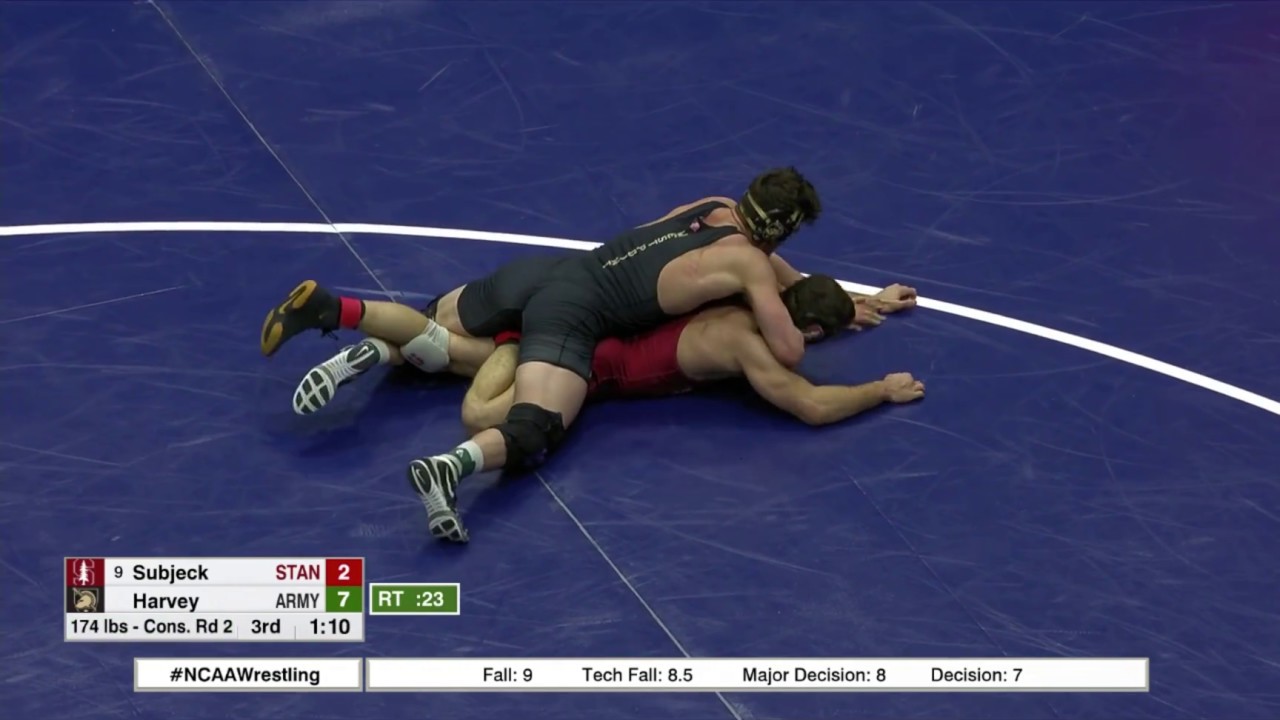 2018 NCAA Wrestling 174lbs: Ben Harvey (Army) dec Keaton Subjeck (Stanford)