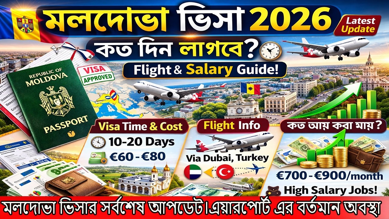মলদোভা ভিসা 2026 নিয়ে সর্বশেষ আপডেট জানতে এই ভিডিওটি অবশ্যই দেখুন।Moldova visa update 2026