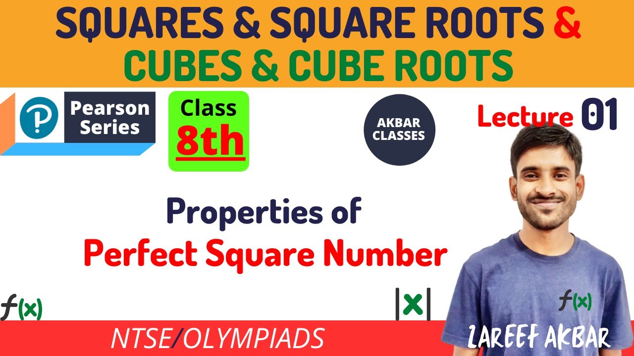 Class 8 | Squares & Square Roots & Cubes and Cube Roots 01 | Perfect Squares | Pearson