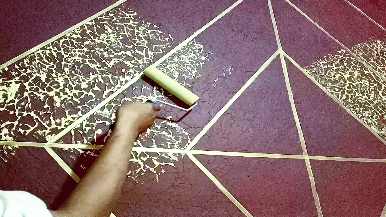 new wall painting design / golden and dark brown / painting ideas