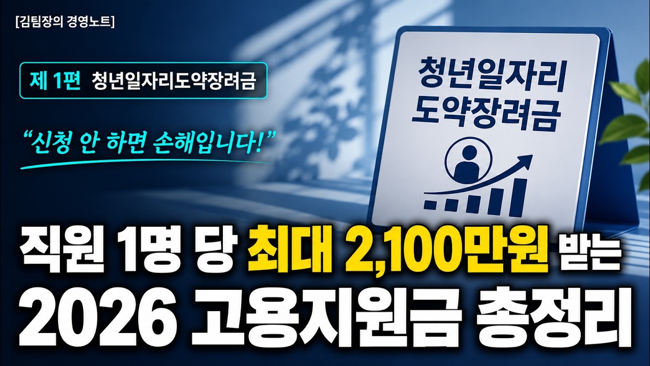 2026년 청년일자리도약장려금 핵심 총정리ㅣ지원금액, 지원 대상 등 완벽 가이드