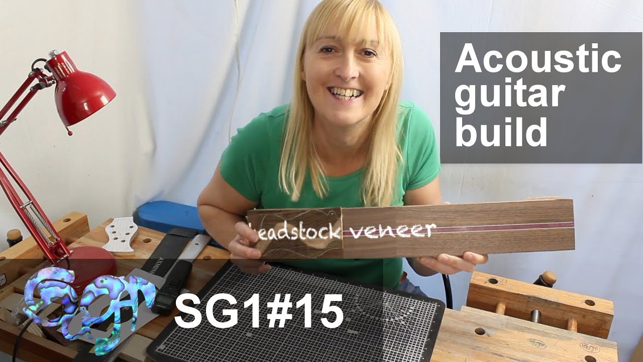 SuGar SG1 acoustic guitar build part 15: Applying the headstock veneer