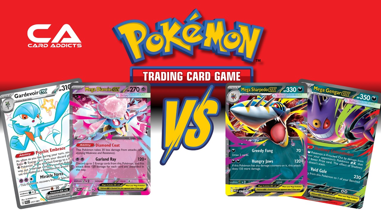 Gardevoir ex + Mega Diancie ex vs. Mega Gengar ex + Mega Sharpedo ex!!