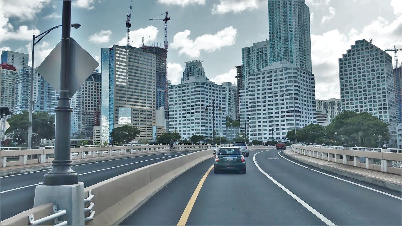 Driving Downtown - Miami's Skyscrapers 4K - USA