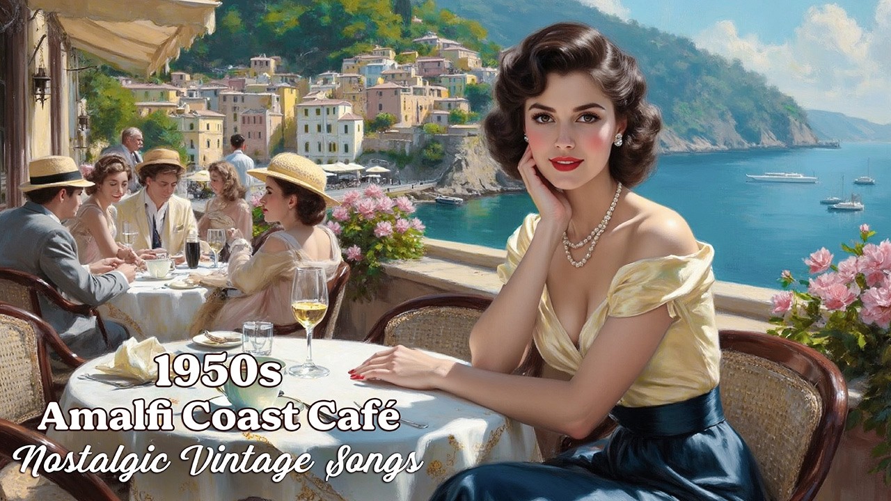1950s Romantic Caf&eacute; on the Amalfi Coast | Nostalgic Vintage Songs
