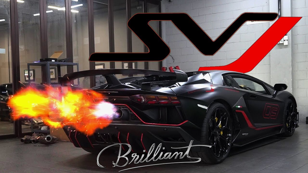 INSANELY LOUD AVENTADOR SVJ BRILLIANT EXHAUST | HIGH PITCH F1 SOUND & MASSIVE FLAMES