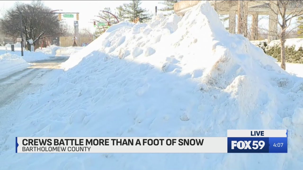 Bartholomew County crews battle over a foot of snow