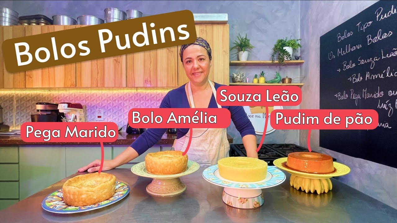 Bolos Pudins - Souza Leão, Bolo Amélia,  Pega Marido, Pudim de Pão