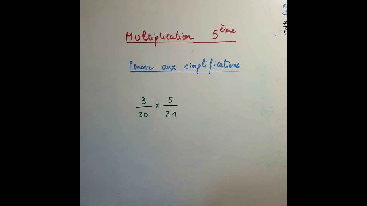 Effectuer des multiplications de fractions en simplifiant astucieusement. Maths cinquième