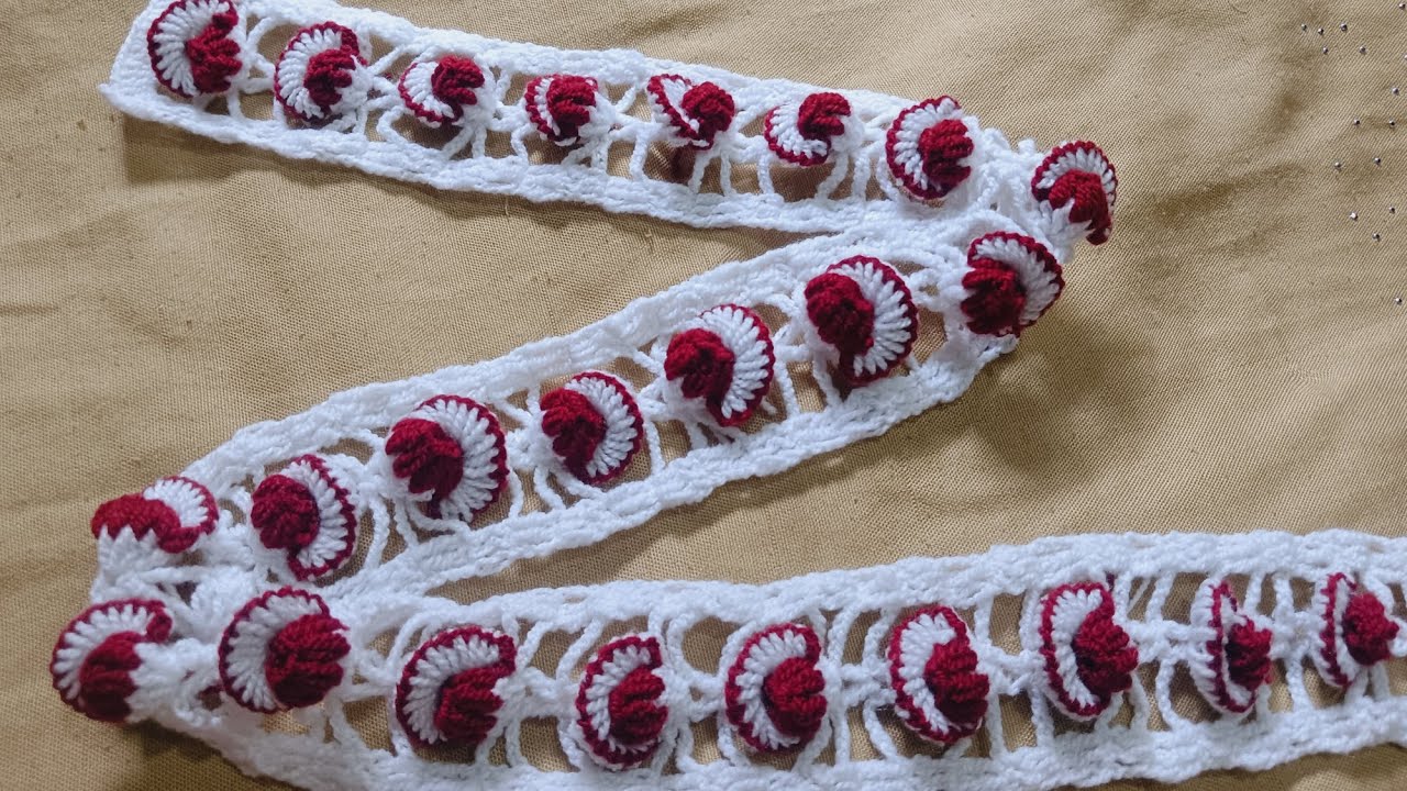 Wow!! 😇 Easy toran patti design for beginners #jhalar ki patti #Crochet pattern #woolen toran #gate