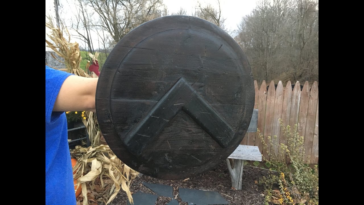 THIS IS SPARTA!!! Homemade wooden toy shield..