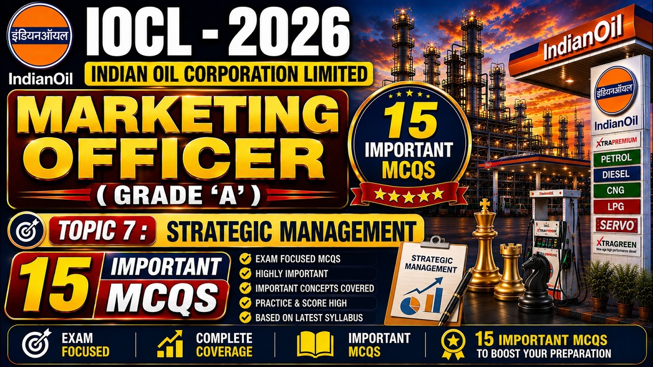 Strategic Management MCQs | IOCL Recruitment 2026 | IOCL Marketing Officer PDF Notes 2026
