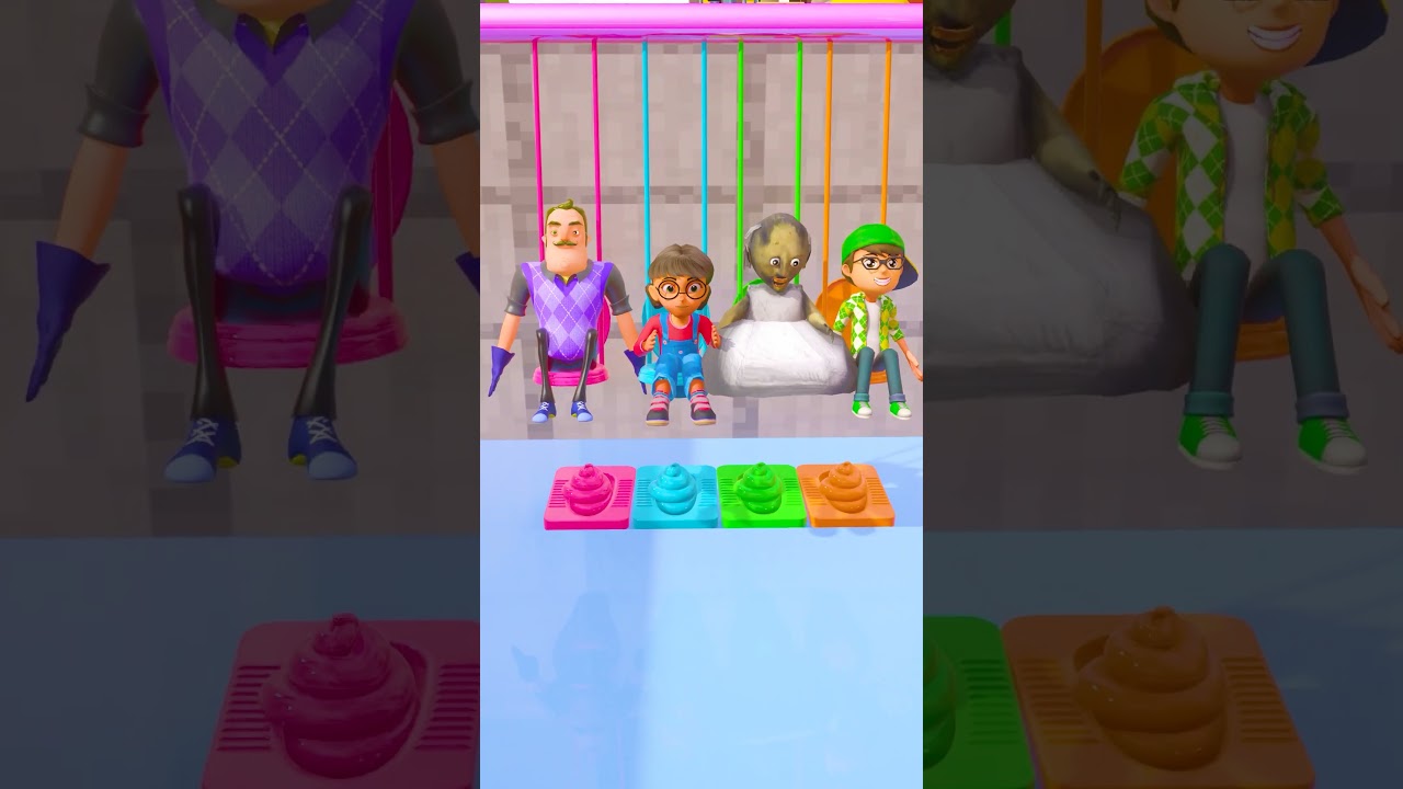 Toilet wall can't stop team Nick and Tani in Scaryteacher  #scaryteacher
