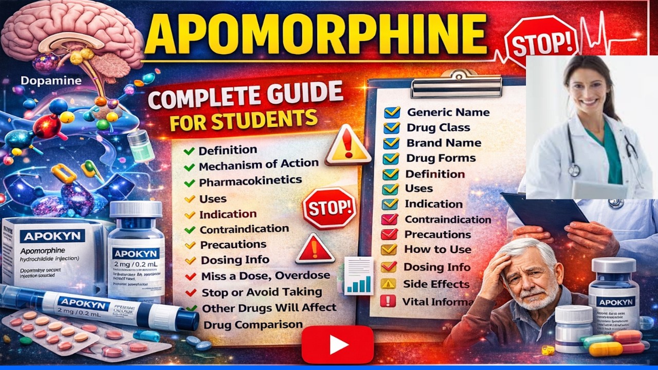 APOMORPHINE- Generic Name, Drug class, Brande Name ,Precautions , How to use,  Side Effects