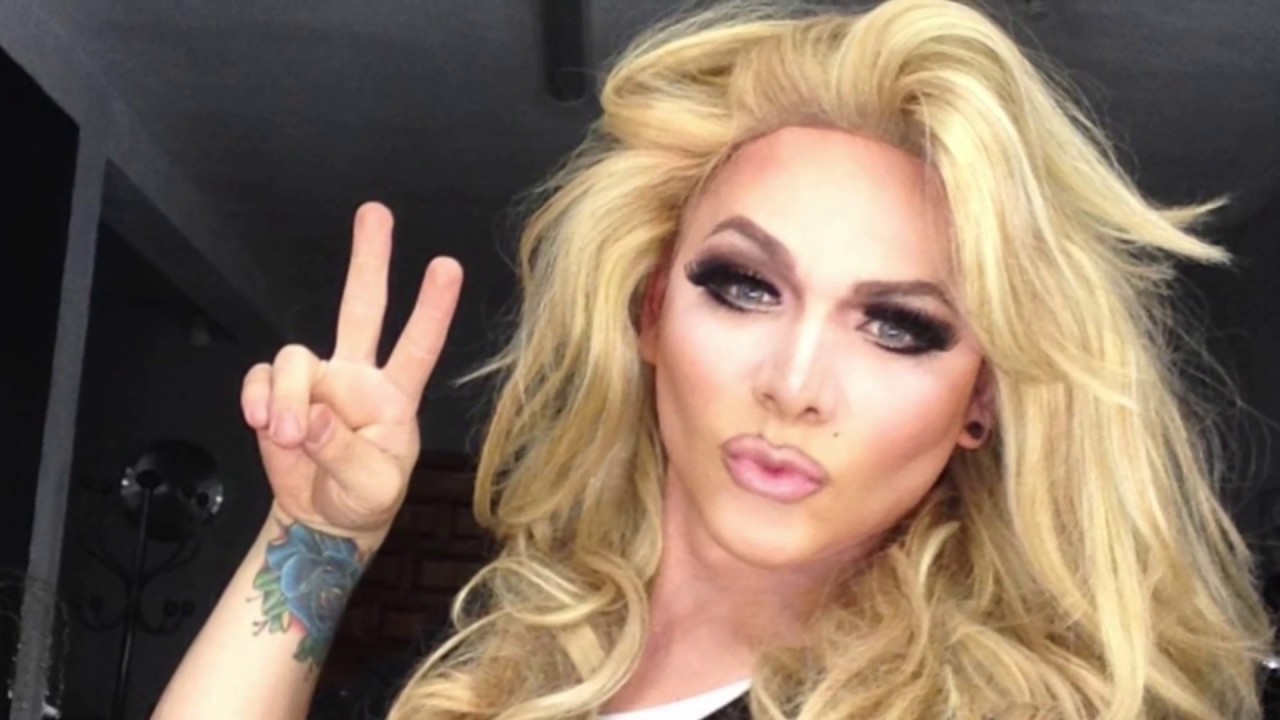 Drag queen transformation make up man to woman by angel nery