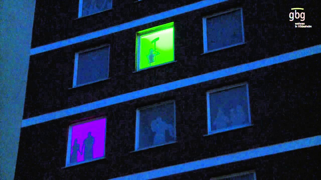 Lichtperformance zur Wohnhaus Abrissparty der GBG in Drispenstedt