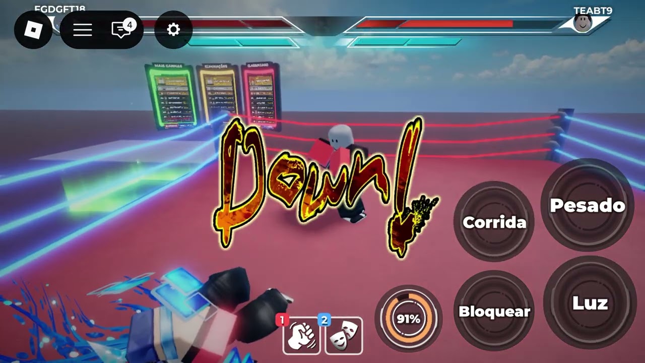 Jogando jogo de luta 1 minuto