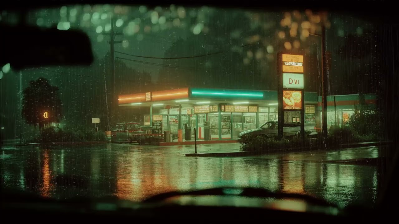 Rainy Night Car Window Ambience with Soft Rain Sounds for Deep Relaxation and Sleep
