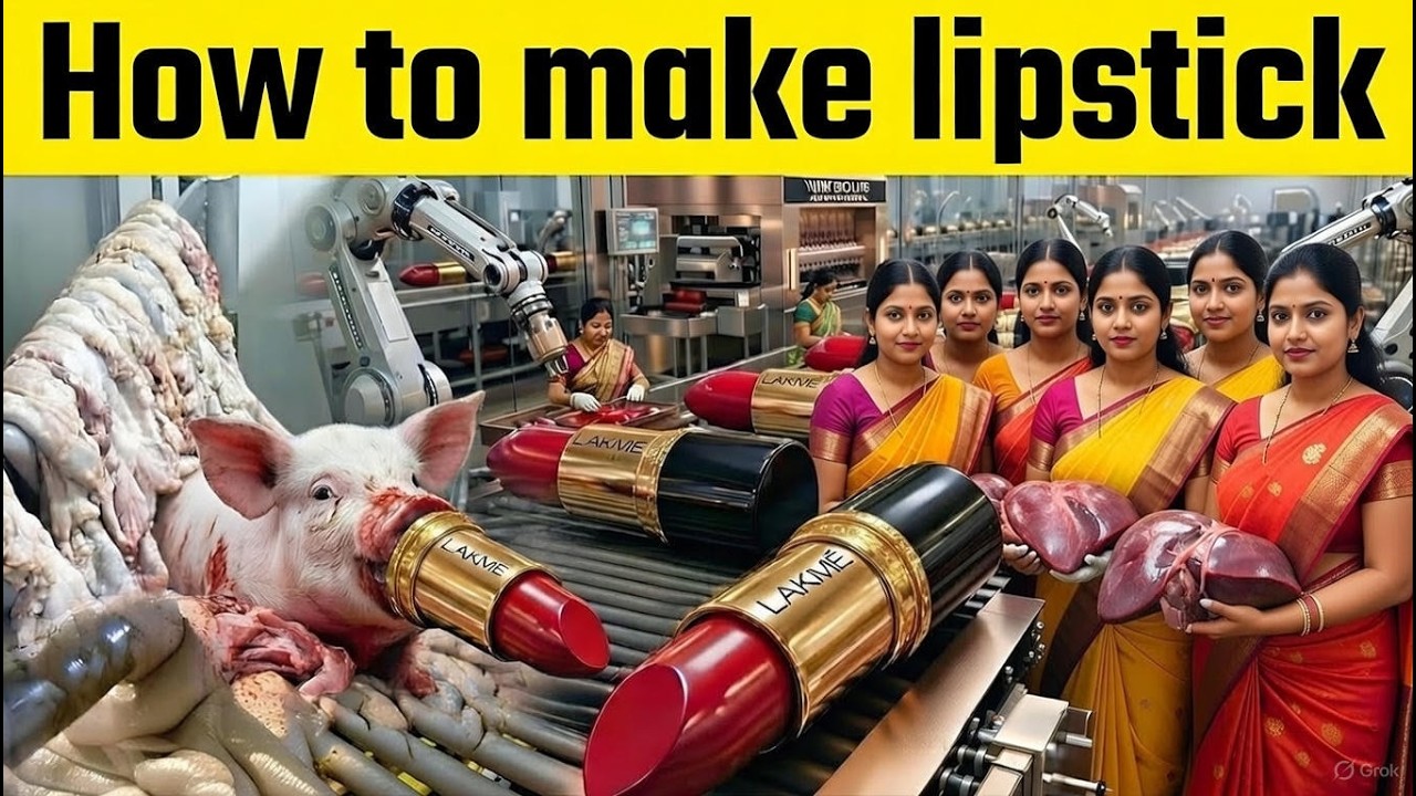 За кулисами индийской фабрики по производству красной помады 💄 | Узнайте, как изготавливается пом...