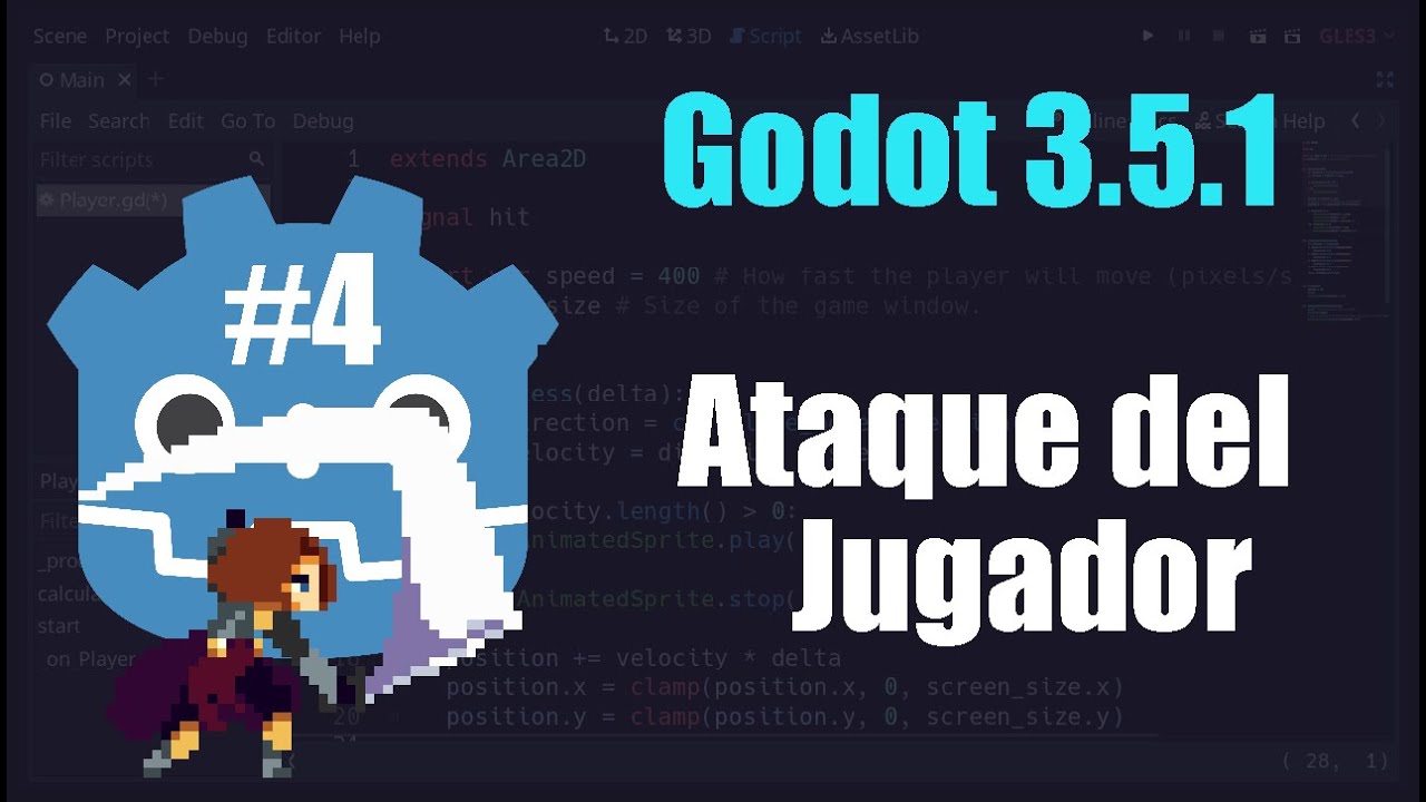 Juego de plataformas ( al estilo Souls Like ) #4 | Ataque del jugador | Godot 3.5.1