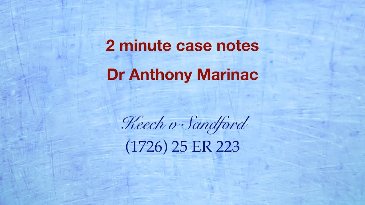 Keech v Sandford (Strict trustee duties)