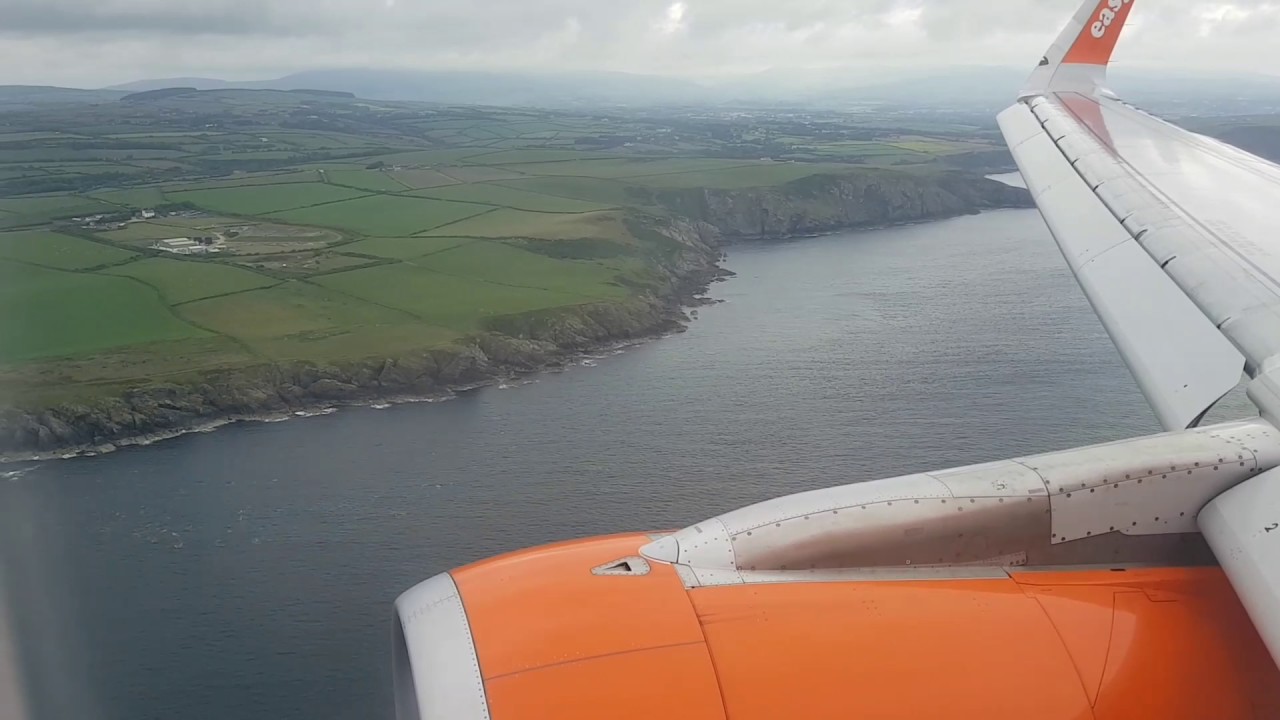 Scenic approach into the Isle Of Man (Ronaldsway) airport. Easyjet A320