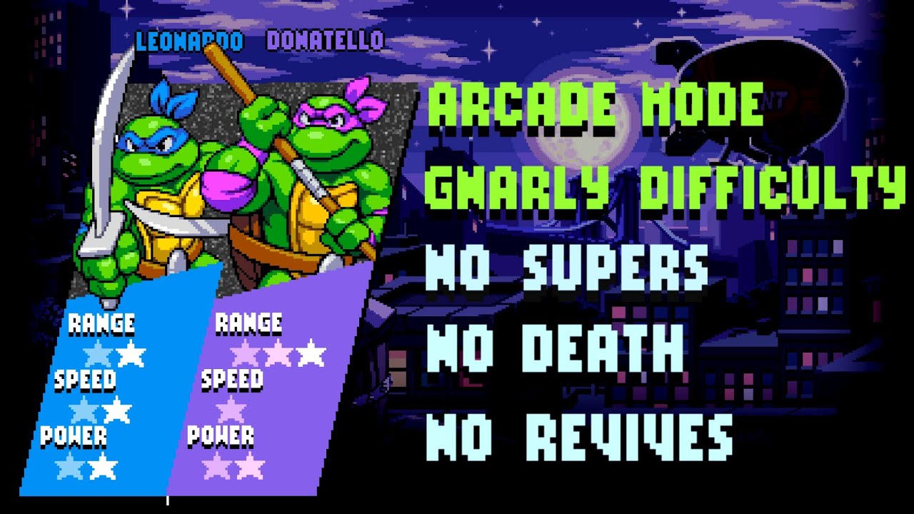 TMNT: Shredder's Revenge - Pro Run - 2P Co-op No Death / No Supers [Gnarly / Arcade]