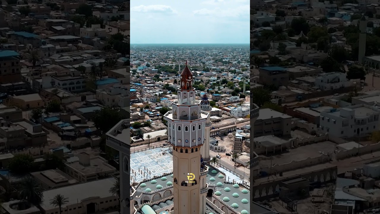 Grande mosqu&eacute;e de touba vue du ciel 4K