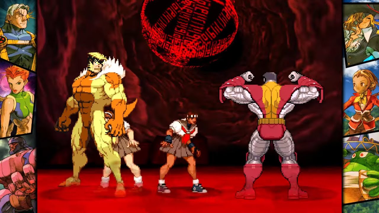 Marvel vs Capcom 2: прохождение аркадной версии игры с Сакурой, Саблезубым и Колоссом.