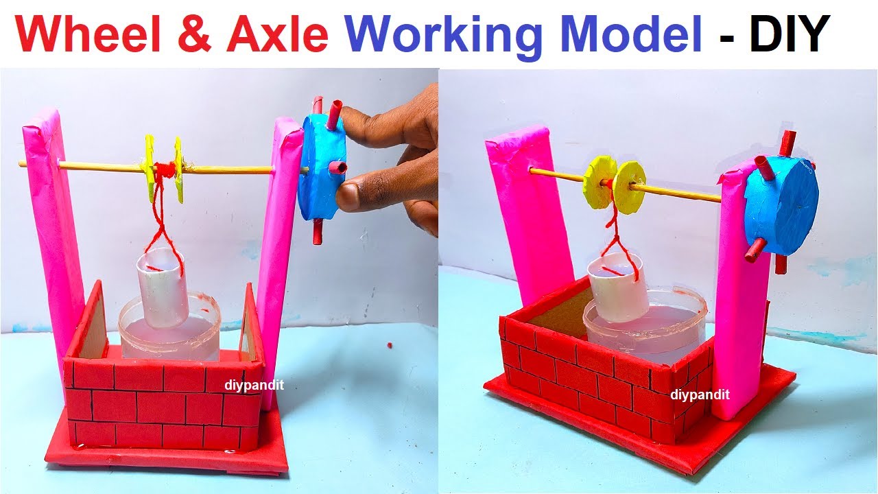 wheel and axle working model for science project exhibition - diy water well - physics | DIY pandit