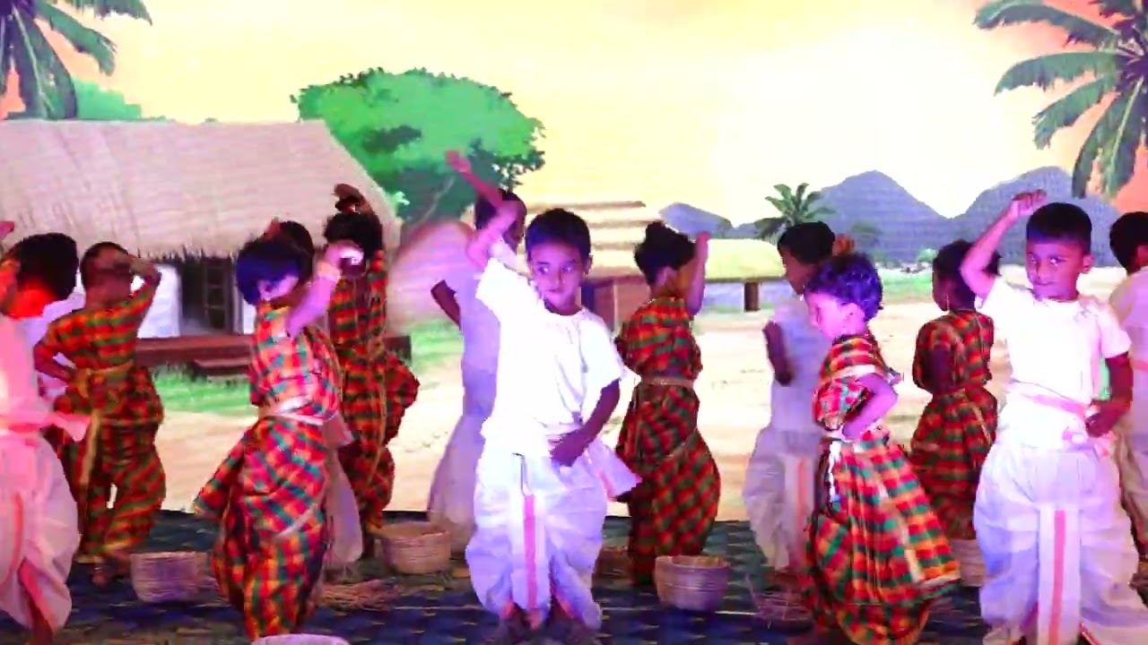 Sri Vishnu kids play school Annual Day 2024-25. Folk dance by lkg jerry kids.
