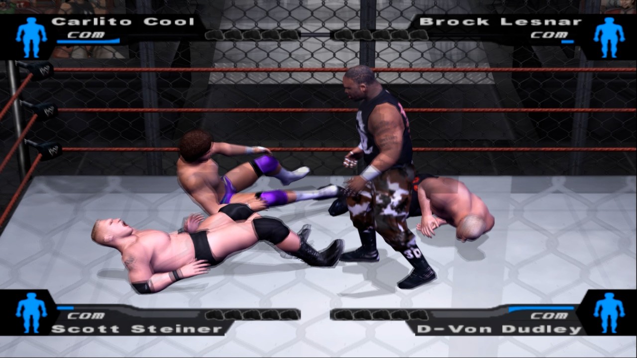 HELL IN A CELL Fatal 4 Way 🔥 Brock Lesnar Vs Carlito Vs Scott Steiner Vs D-Von Dudley
