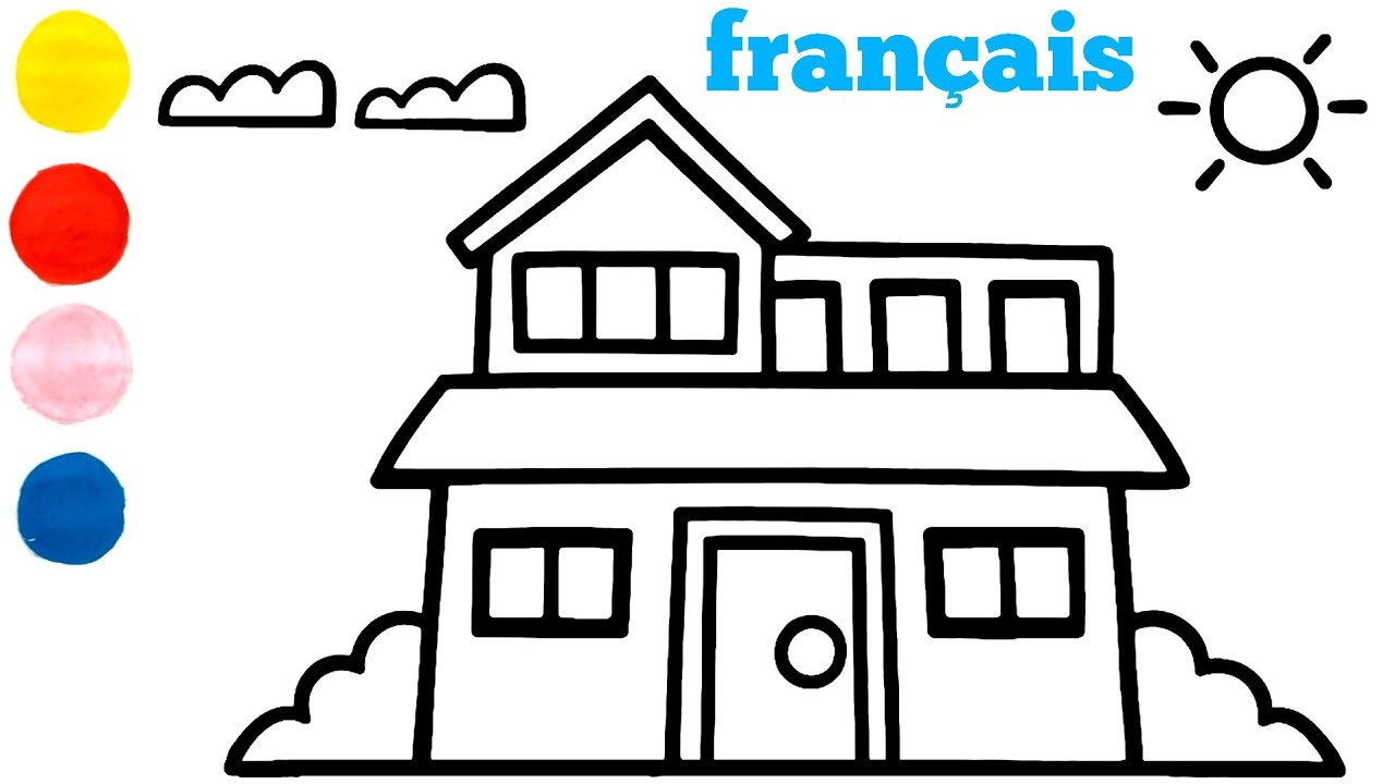 Comment dessiner et colorier une maison en dur pour enfants