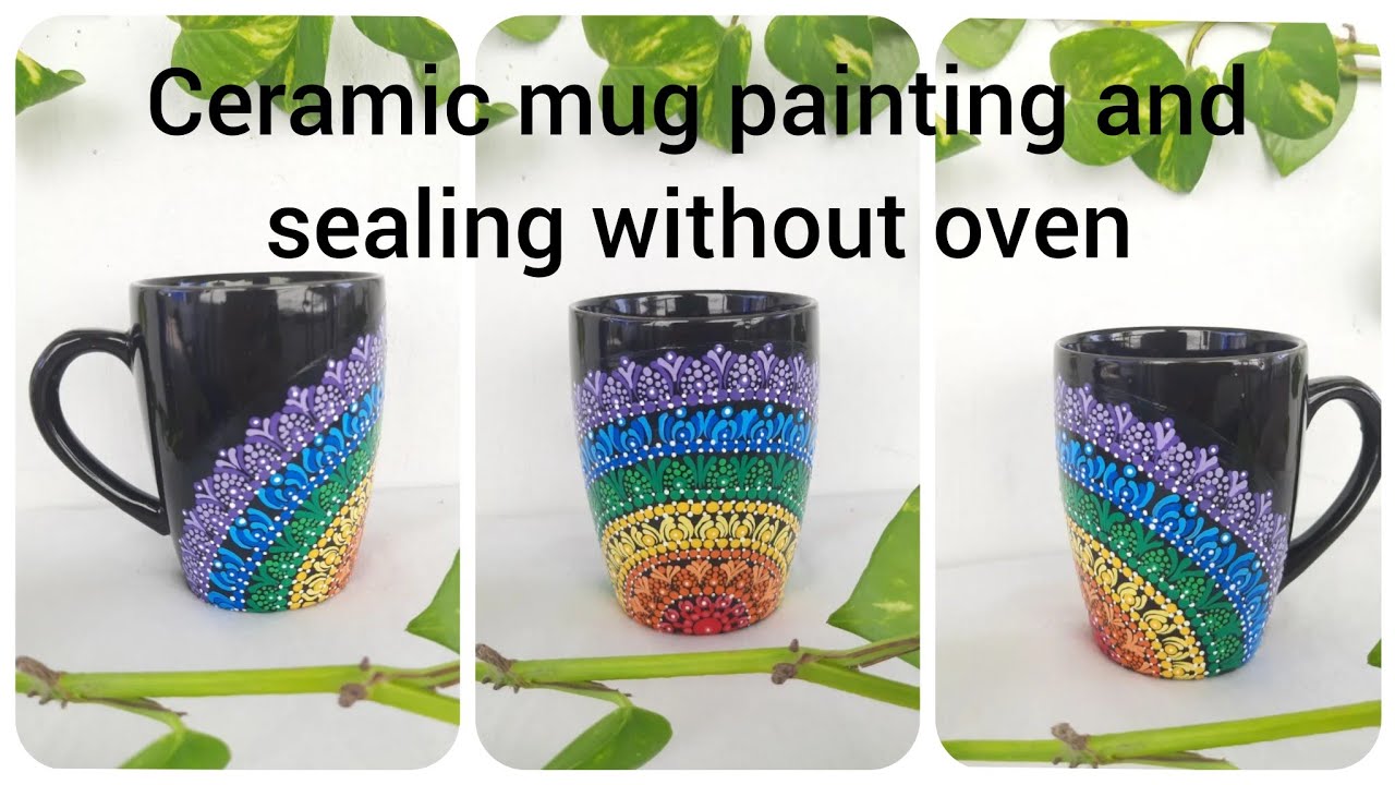 Ceramic mug painting and sealing without baking❤️#craft#artandcraft #diy#mugpainting #diy#dotmandala