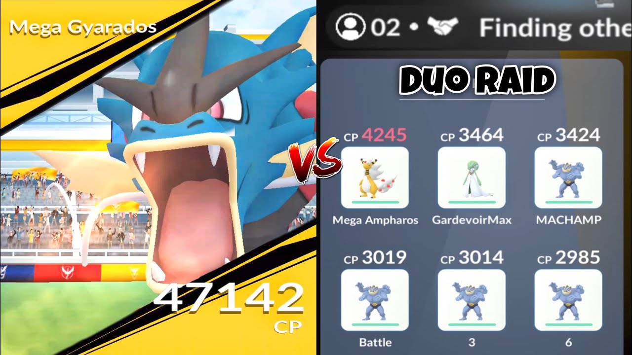 Super Fast Mega Gyarados DUO RAID with Level 50 GARDEVOIR (Pokemon Go)