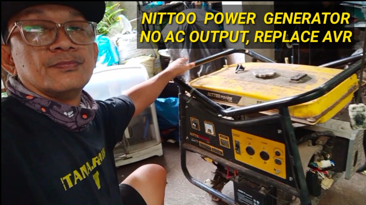 Electric generator no AC output, replace AVR