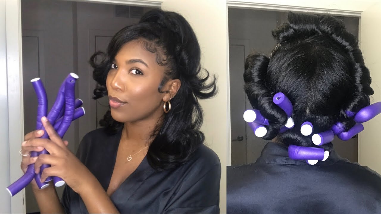Quick Flexi Rods & Pin Curls TUTORIAL on Straightened/Flat Ironed Natural Hair 😱 | Kaila2Times