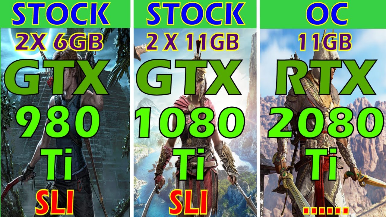 GTX 980Ti SLI (stock)  vs GTX 1080Ti SLI (stock)  vs RTX 2080Ti (OC)| 1080P  | 1440P | 2160P